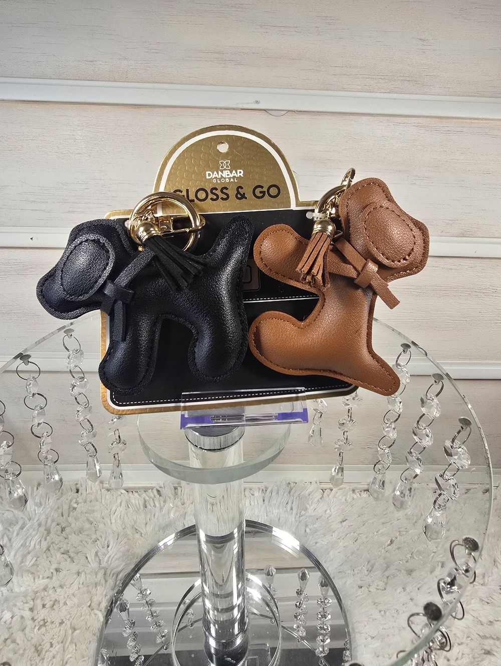 Danbar Gloss & Go Black and Brown Dog Keychain Duo